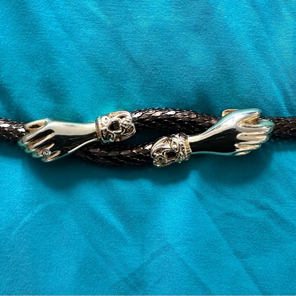 RARE VINTAGE DL Auld Mesh Belt/Necklace Clasping Hands - Picture 2 of 8